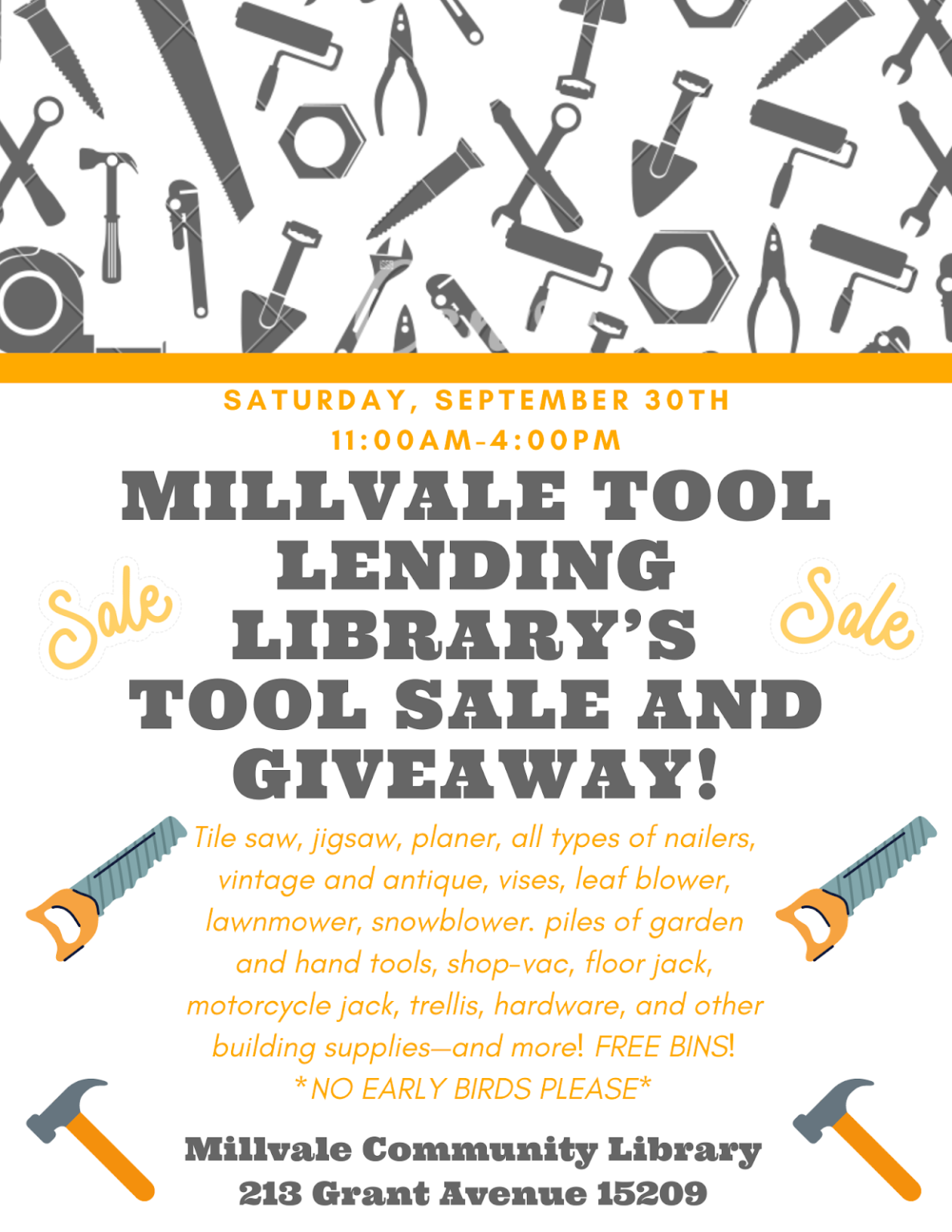 Tool lending library sale
