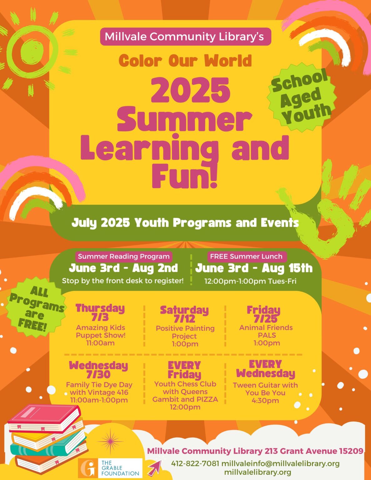 July 25 youth programming